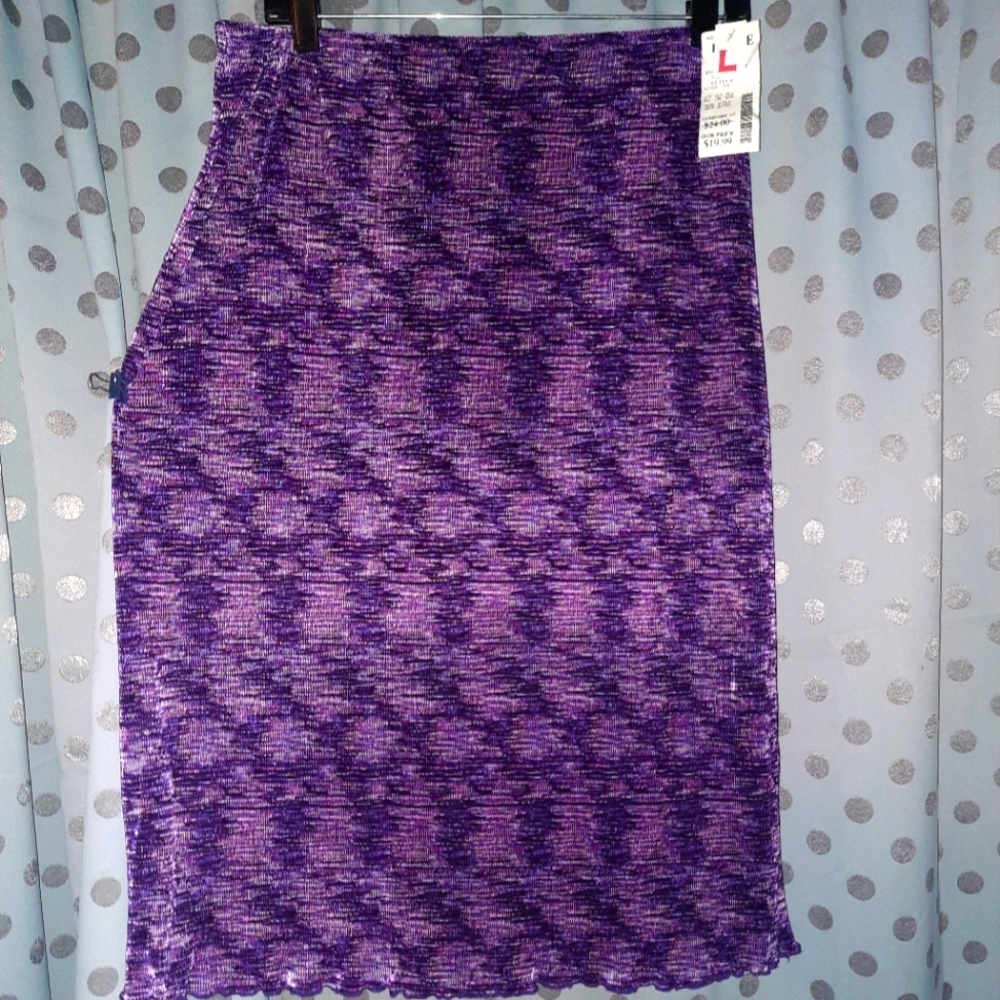 FASHION BUG Stretchy Purple Midi Skirt L NWT